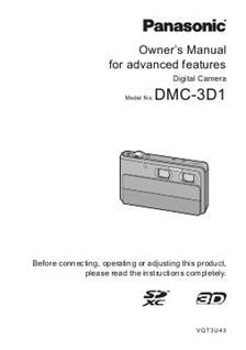 Panasonic Lumix 3D1 manual. Camera Instructions.